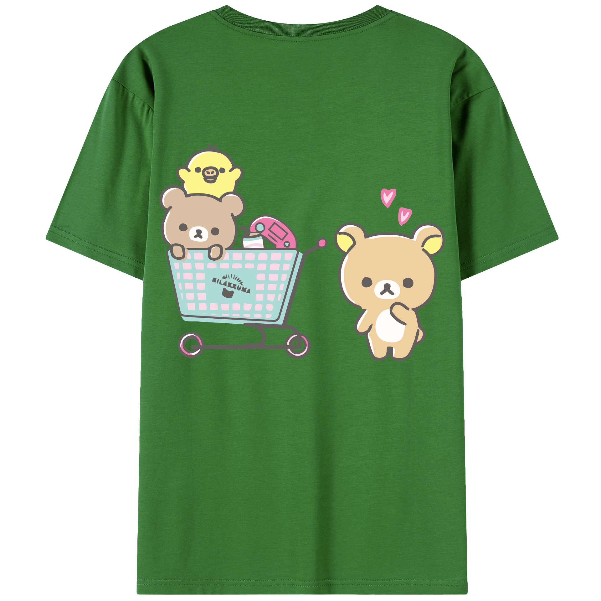 （画像用） リラックマ リラックマ キイロイトリ Rilakkuma Korilakkuma Kiiroitori レディース半袖Tシャツ(バックプリント)